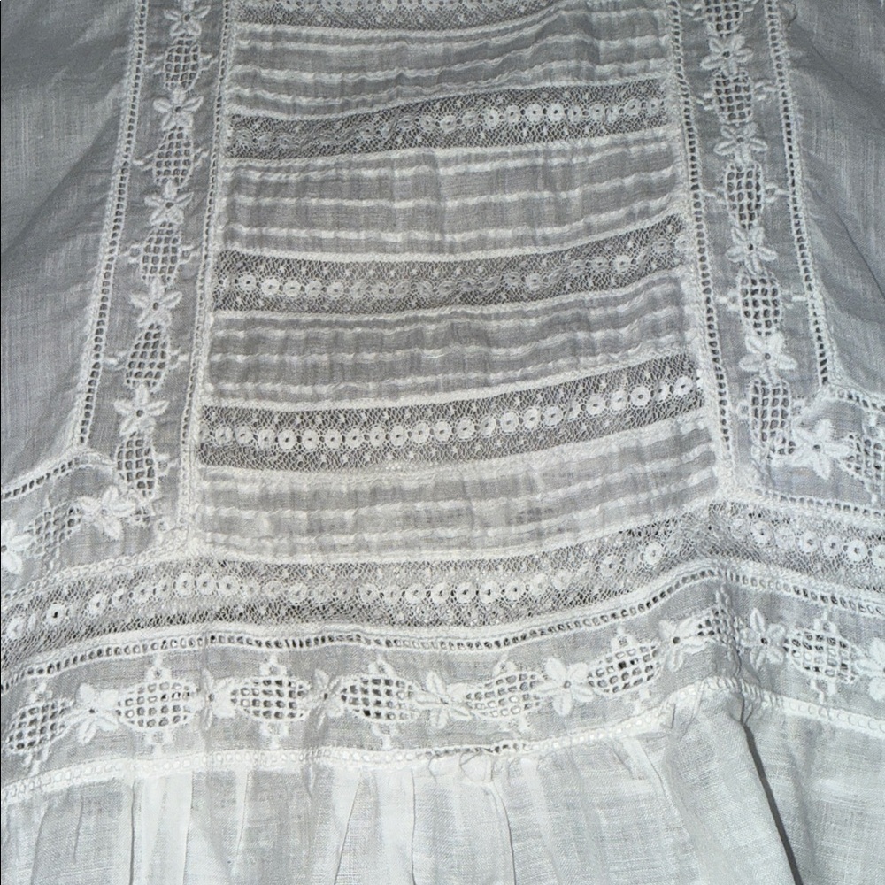 Antique Edwardian Christening Gown Hand Embroidered Lace Heirloom Gown - Picture 6 of 9